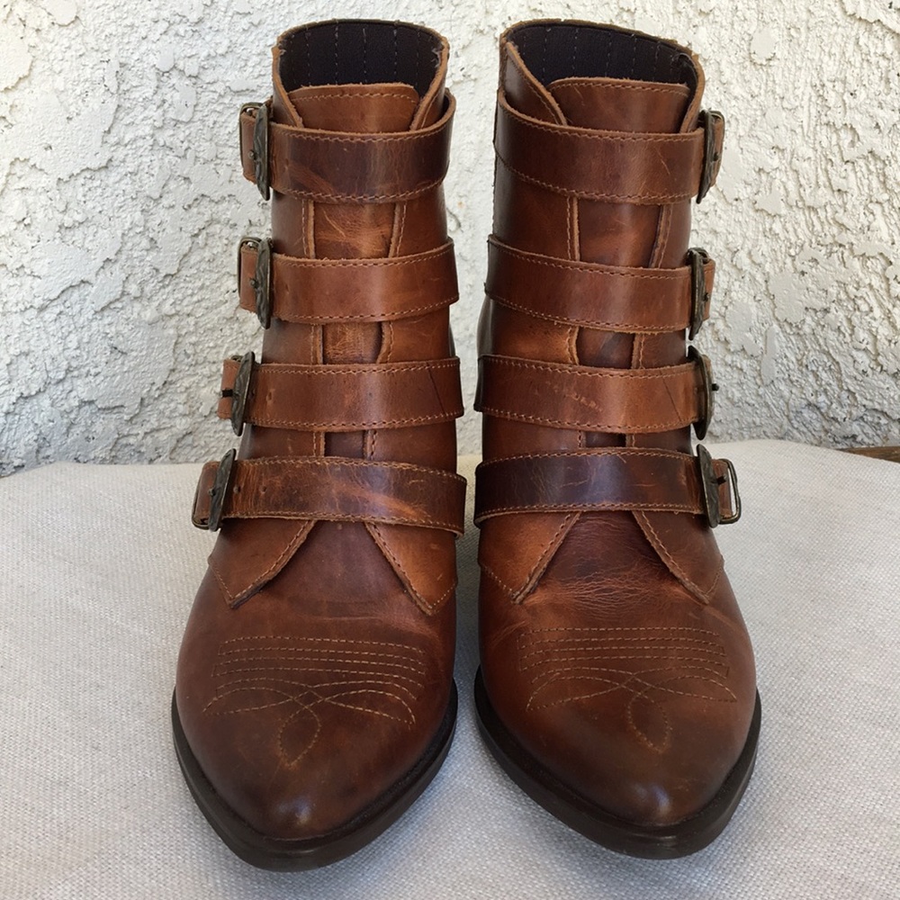 Steve Madden Leather Prairie Boots Fits 8.5 9 - Picture 3 of 12